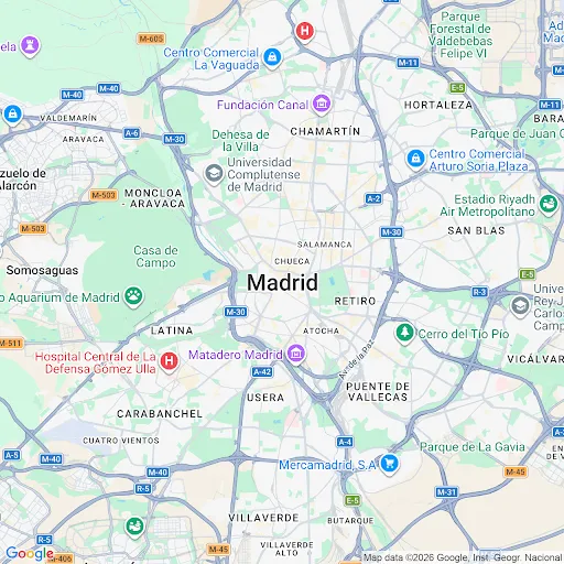 Mapa de geofencing mostrando ubicación del empleado